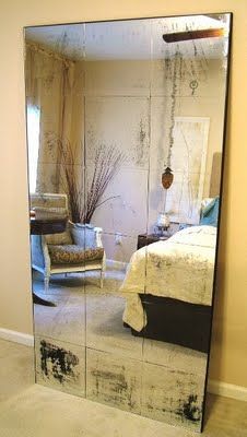 how to make a huge antiqued mirror.