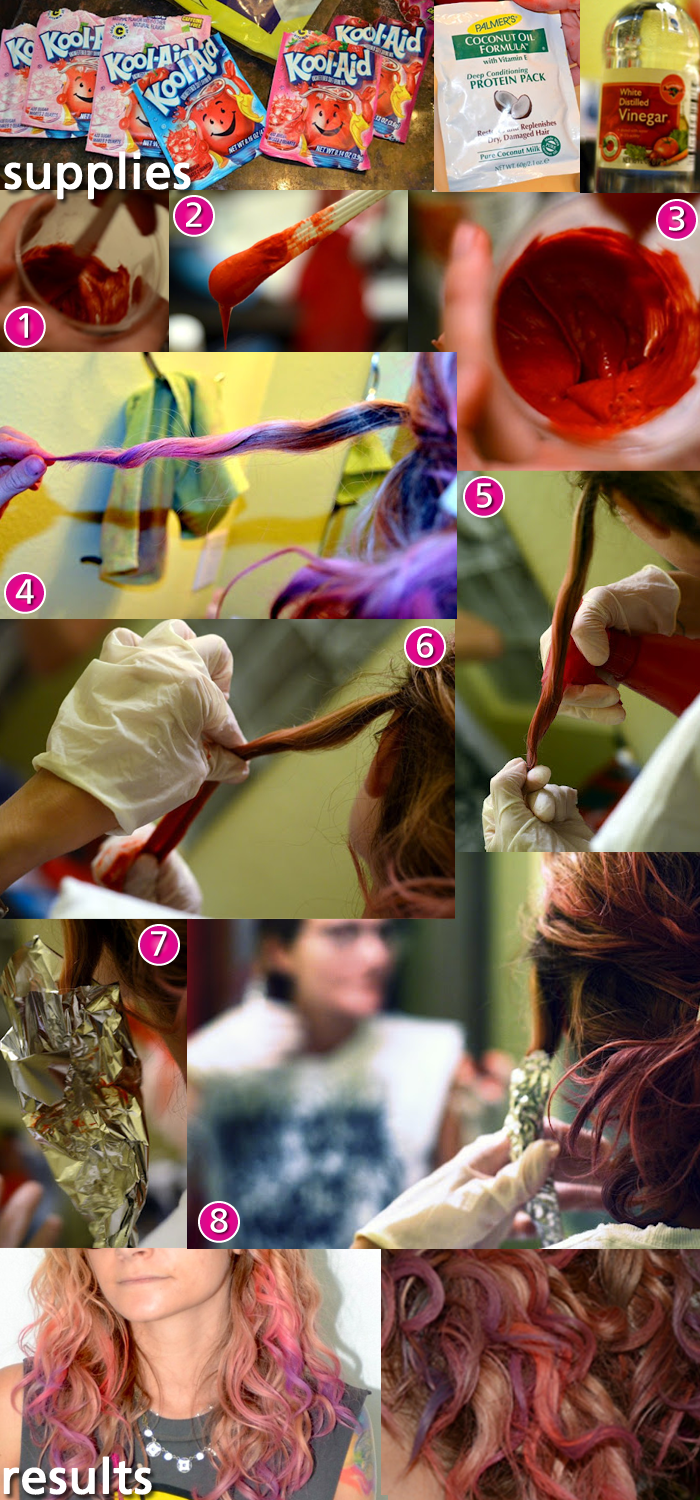 kool-aid dye job tutorial   #diy #howto #ombrehair #fashion #style #colorfulhair