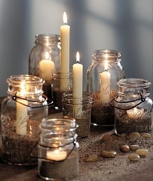 16. Candle Holders -   42 Easy Things To Do With Mason Jars