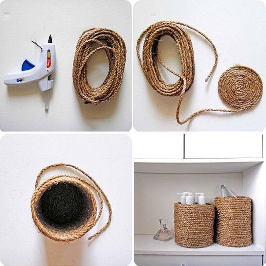34. Decorate with a Rope Container -   42 Easy Things To Do With Mason Jars