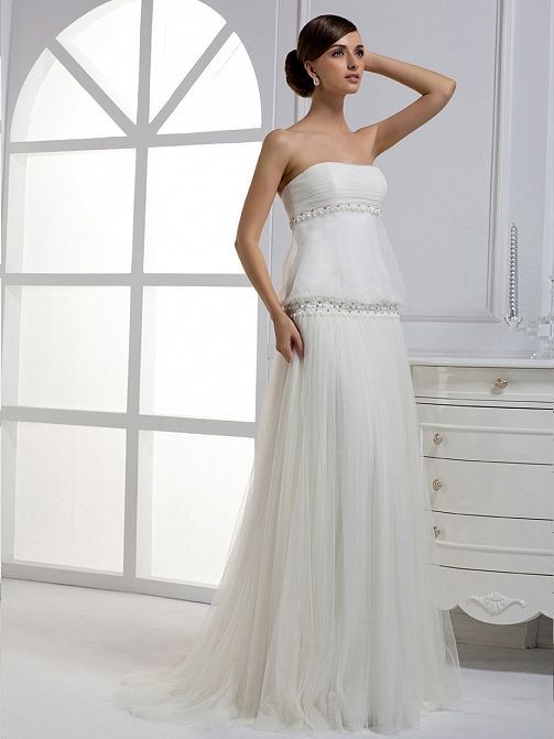new arrival Strapless A-line pretty bridal gown
