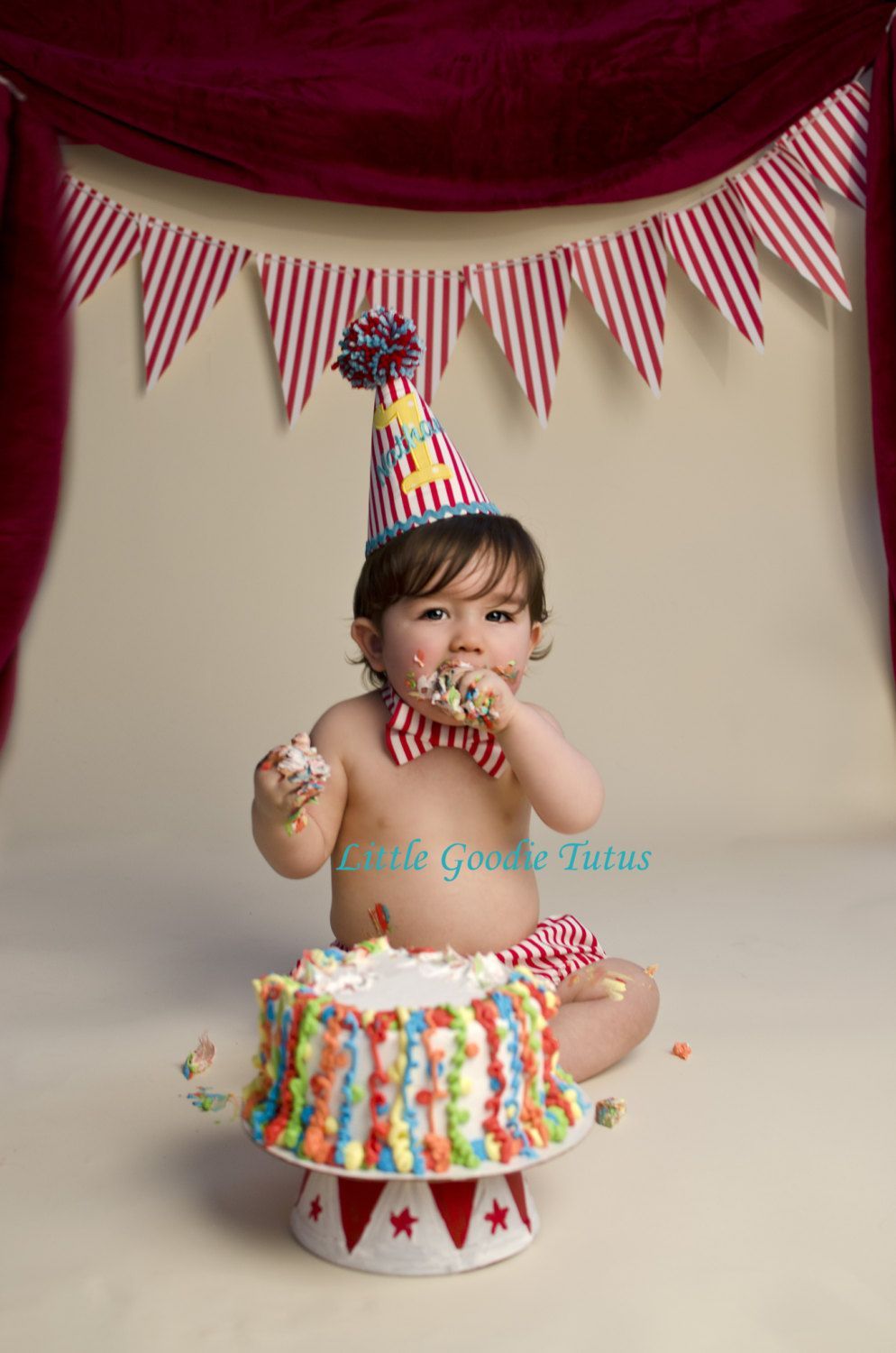 BOYS 1ST BIRTHDAY Circus Outfit Cake Smash by LittleGoodieTutus