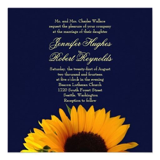 BlueII Sunflower Wedding Invitation