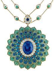 Bvlgari  necklace. Sapphire, emerald and diamond.