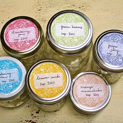 Colorful Canning Labels {Printables} – great for organizing stuff in mason jars