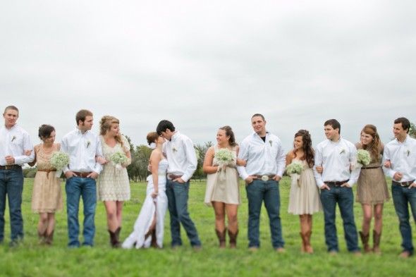 Country Wedding Party? I really want the groomsmen to wear dark blue jeans