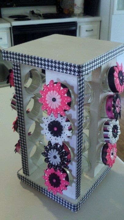 Cute classroom organization | Spice rack converted for classroom use for papercl