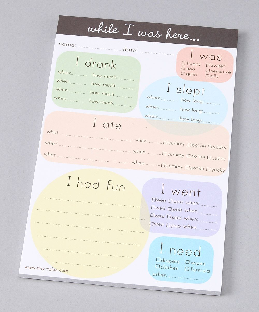 Infant Daycare Notepad – Set of Two