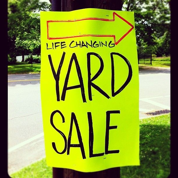 Intriguing yard sale sign in the Hamptons #Hamptons #MichaelAram