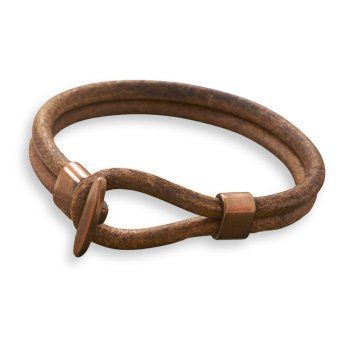 Leather and Copper Bracelet