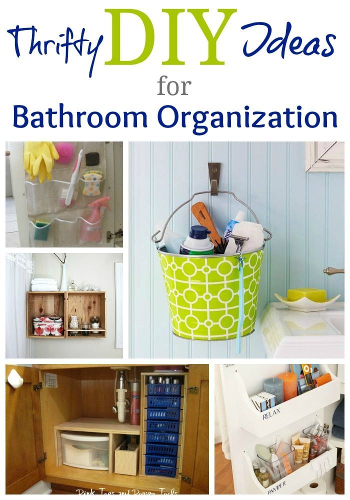 Lots of inexpensive, easy DIY projects for organizing bathrooms.  Plus, a place