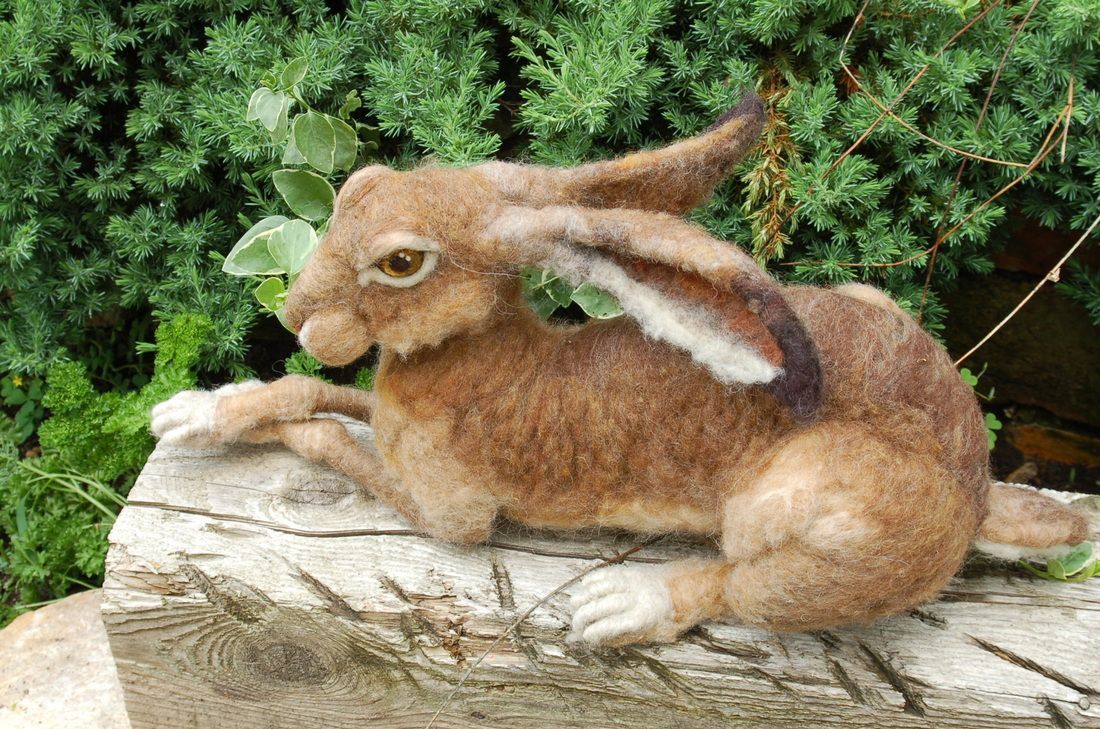 Needle Felted Hare – Life Sized