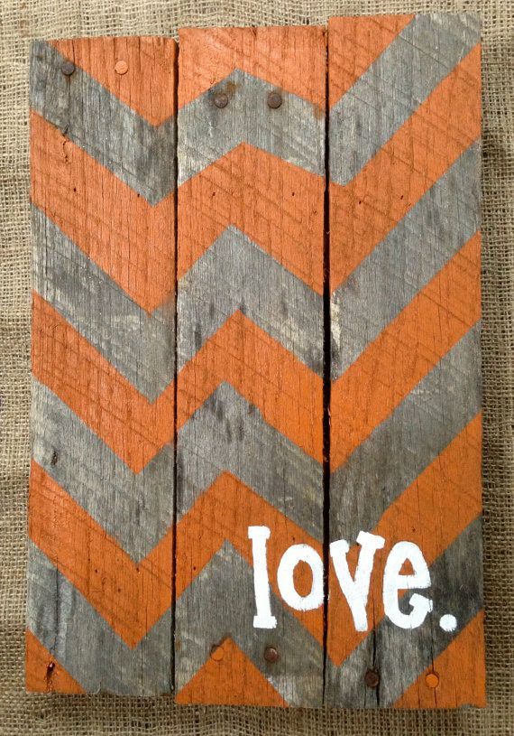 Pallet Sign Hand Painted Chevron Pattern