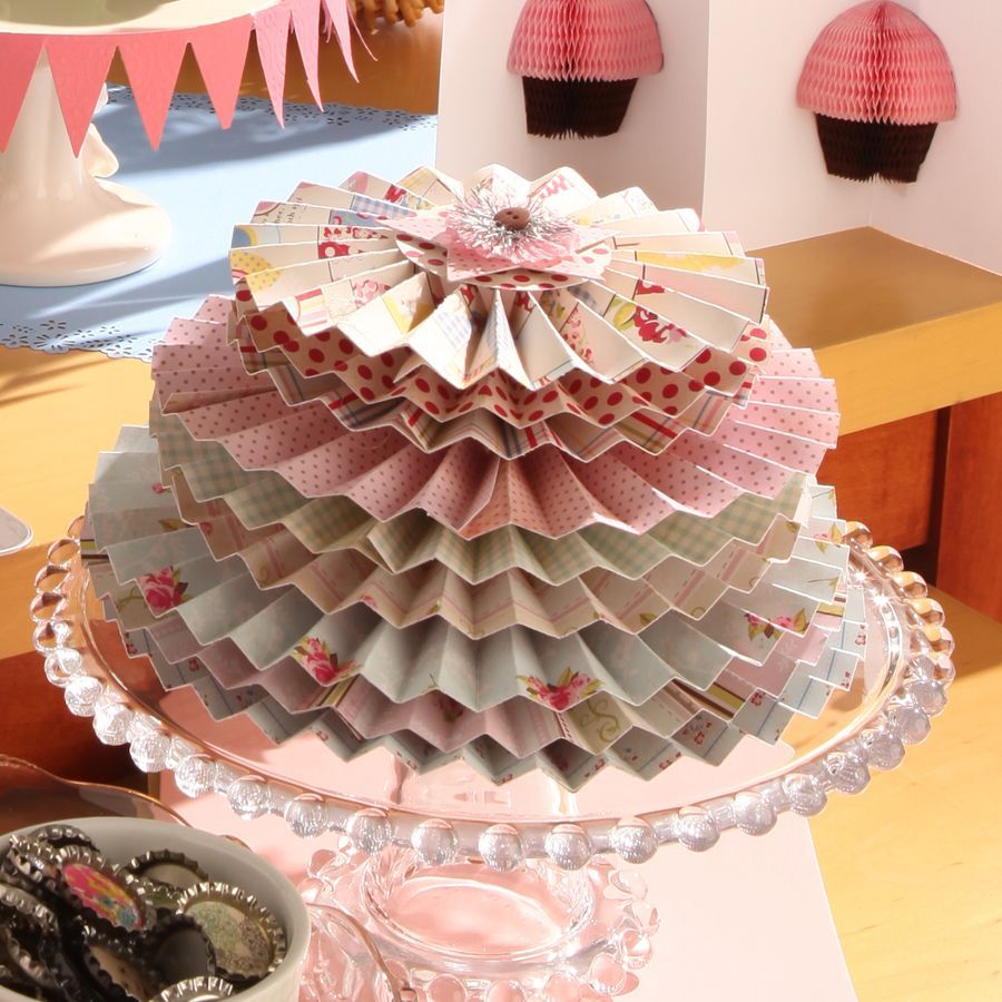 Paper Rosette Cake from Archiver's. Make a smaller 3 or 4 tiered "no cal