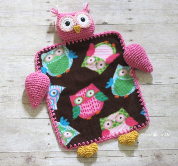 Repeat Crafter Me: Crochet Owl Lovey Blanket