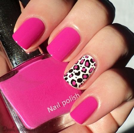 Rose Leopard print Nails