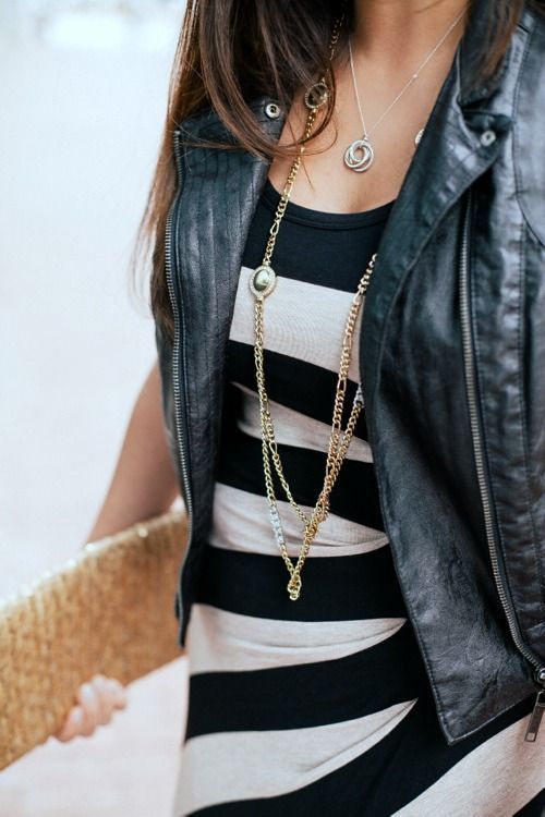 STYLE TIP- Swap out a statement necklace and  layer up necklaces instead | STYLE