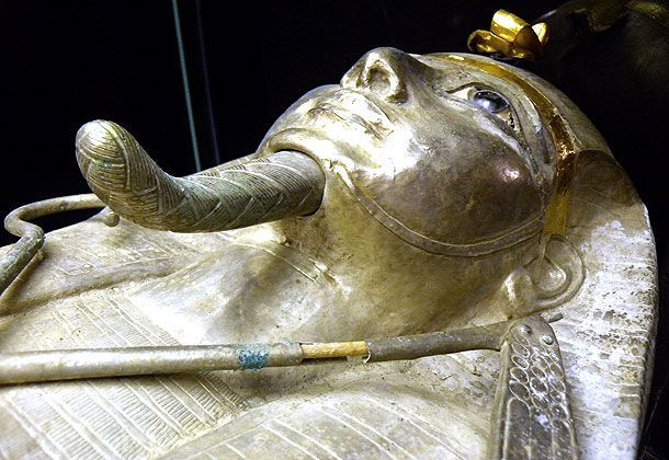 Silver sarcophagus of Pharaoh Psusennes I, who governed Egypt more than 3000 yea