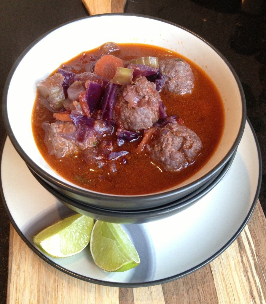 Spicy Paleo Meatball Soup