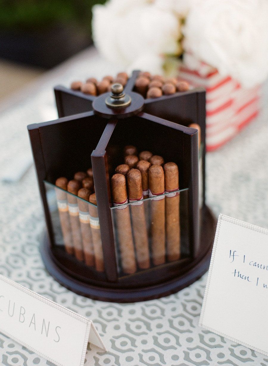 cigar bar for the men – could be cute for rehearsal dinner or cocktail hour