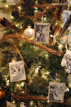copies of 'vintage' photos as Christmas tree ornaments