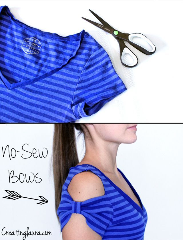 Creating No-Sew T-Shirt Bow Sleeves