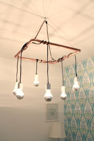 from Apartment Therapy: I love this diy light fixture