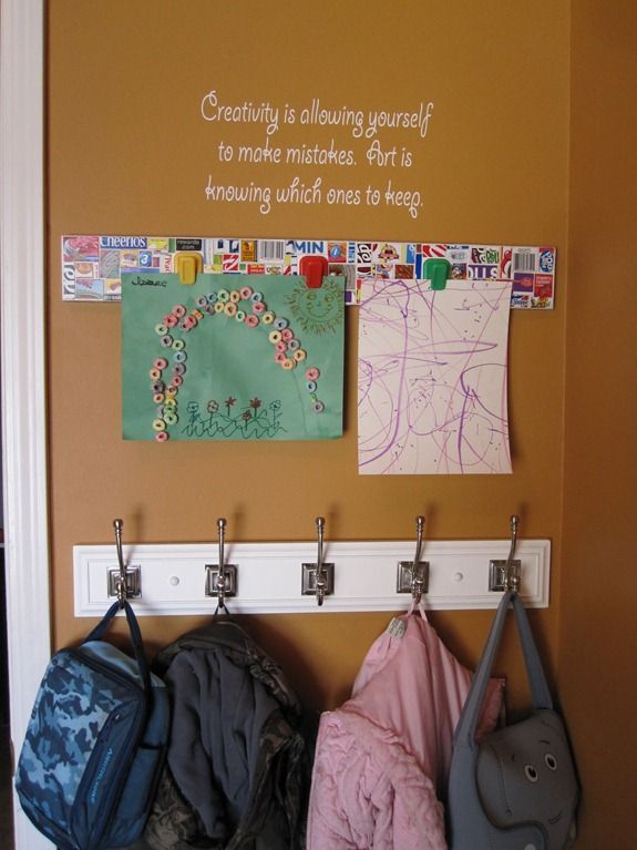 kids art display – nice to make a space for it.
