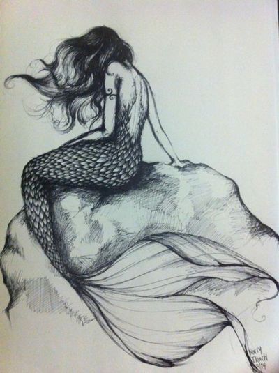 mermaid sketch | Tattoo Ideas Central
