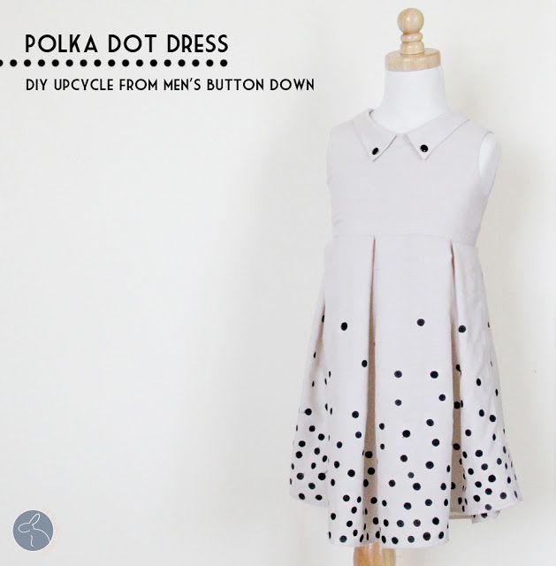 polka dot dress from men's dress shirt