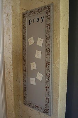 Prayer board – I love this idea of having a visual reminder of those we need to
