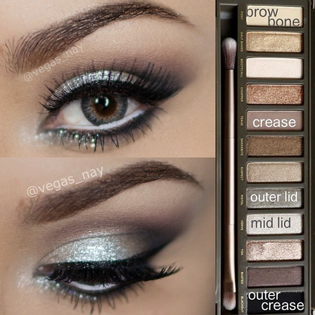 Prom Silver Eyeshadow using the Naked 2 palette