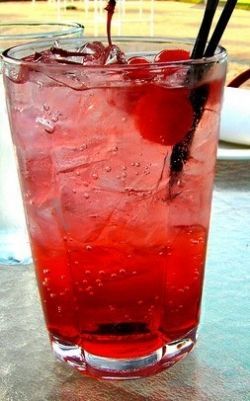 Shirley Temple-Drink  1. Add 3-5 ice cubes to a highball OR martini glass.    2.