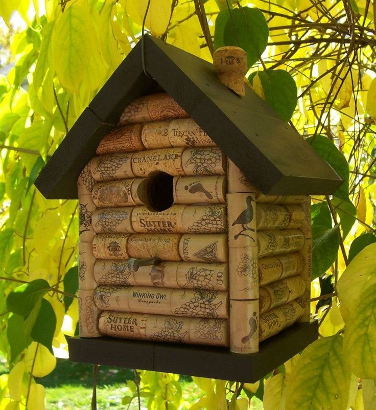 wine cork bird house