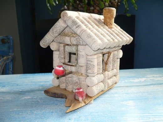wine cork bird house