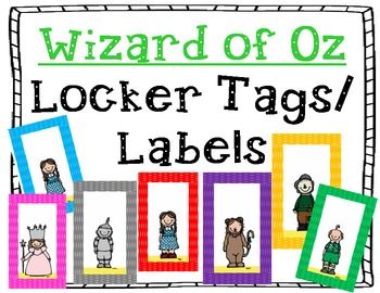 Wizard of Oz Locker Tags perfect for lockers, table, center or classroom labels.