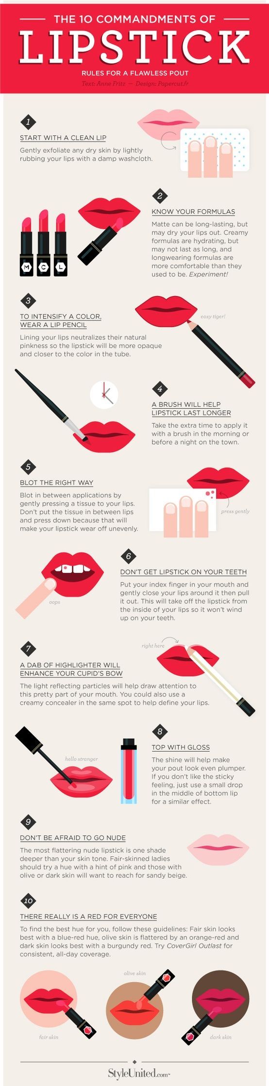 10 commandments of lipstick.