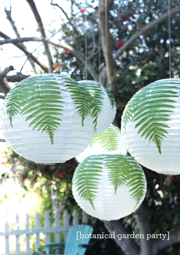 A Botanical Garden Party | hanging fern paper lanterns #LetsCelebrate #MarthaCel