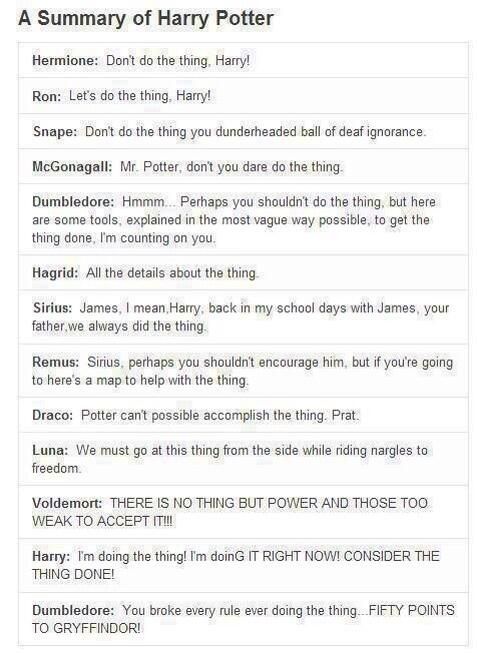 A summary of Harry Potter.
