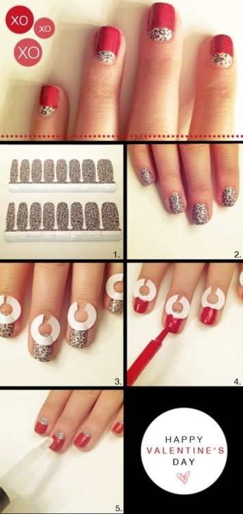 Animal print and red nail polish tutorial