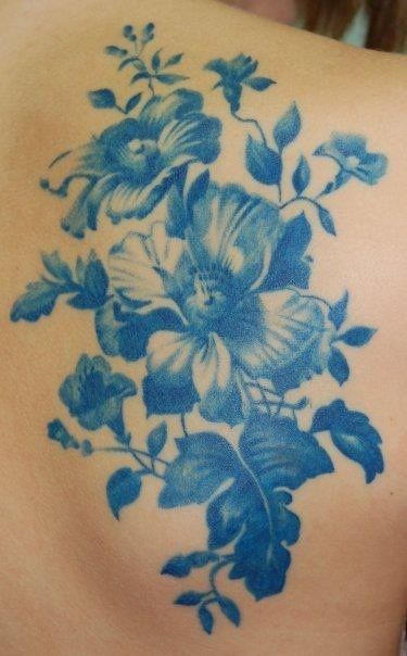 blue flowers #tattoos