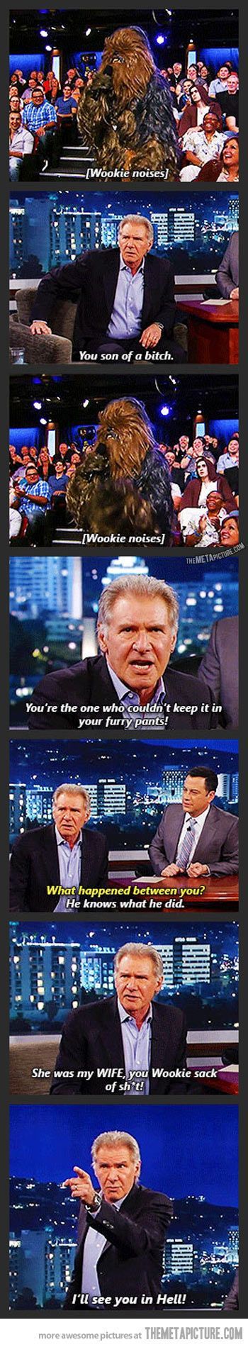 Chewbacca vs. Harrison Ford