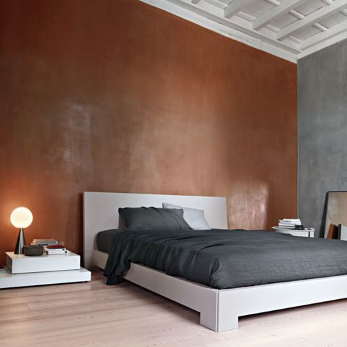 cool wall treatments. would like it a little more red…a little less terra cott