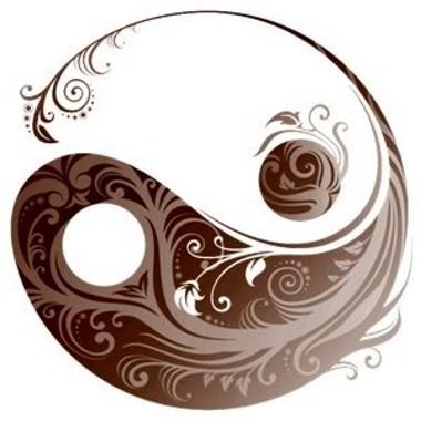 Decorated yin yang tattoo