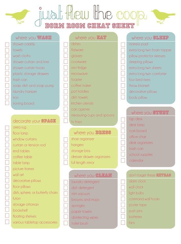 Dorm Room Cheat Sheet. Ill be happy I pinned this later! And its even great for