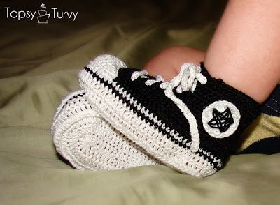Easy Homesteading: Free Converse Baby Tennis Shoes Crochet Pattern