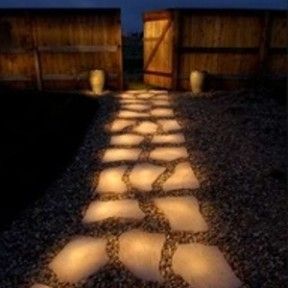 Glow in the dark paint on your garden rocks to create a path.