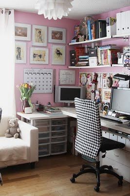 Haven and Home: Office Chair Sneak Peek  Im so loving pink or grey or pink and g
