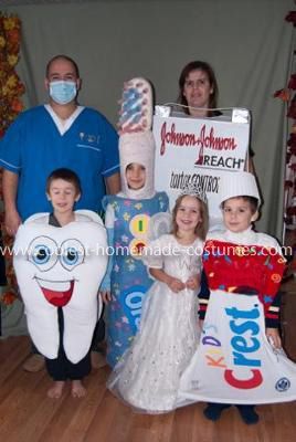 Homemade Dental Hygiene Family Costume: This is my family in a Homemade Dental H