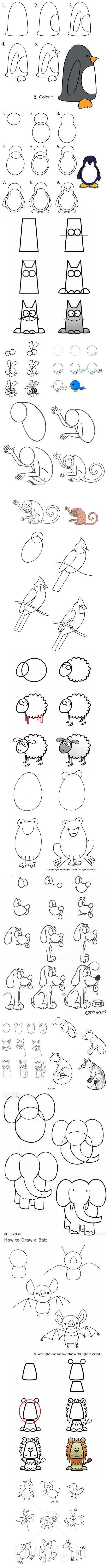 How-To: Draw Cute Animals Fun for kids!!